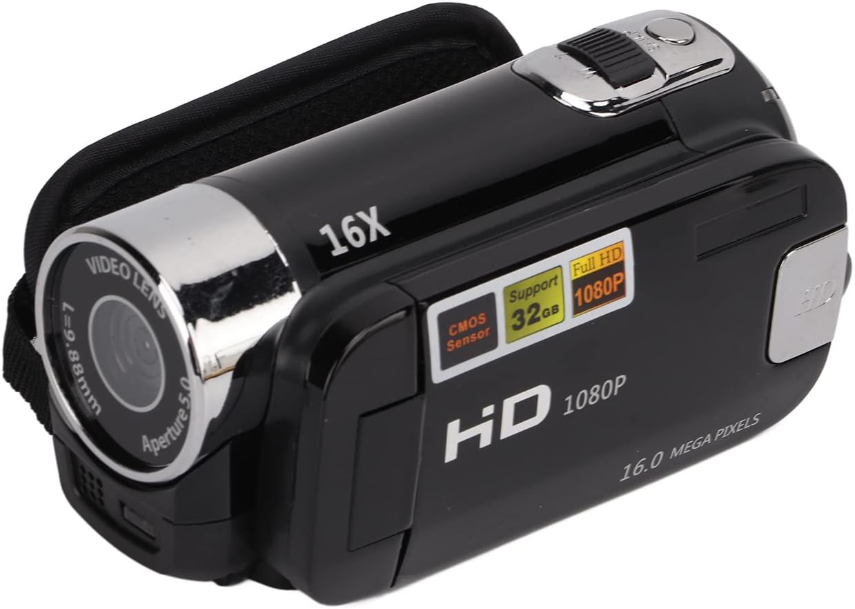 Ejoyous Video Camera Camcorder, Digital Camera Recorder Full HD 4K 48MP Camera Recorder 270° Rotation 2.7 Inch Color Screen 16X Zoom Digital Camcorders (Black)