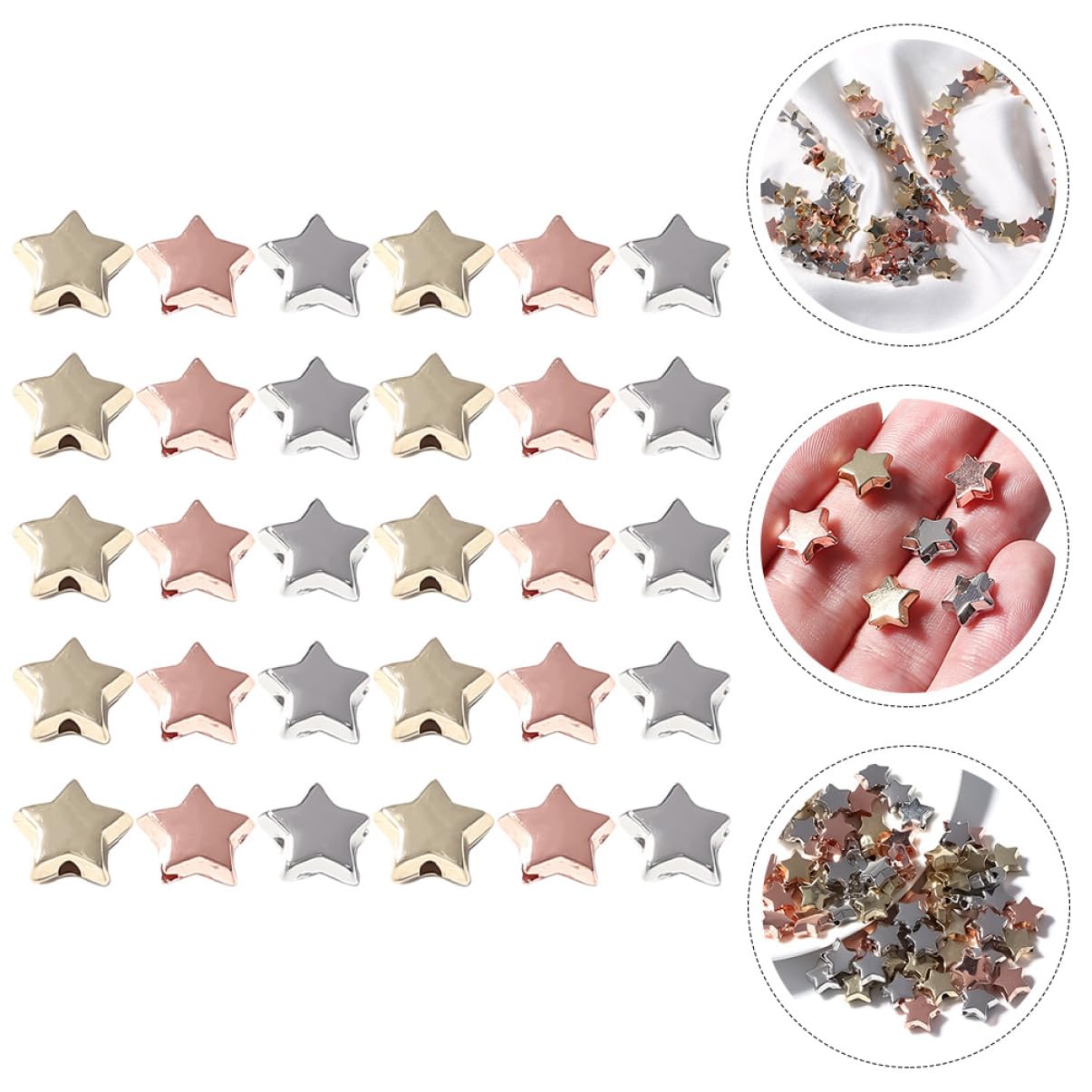 HOMSFOU 5 Set Perline Forma Stella Colorate Per Fai Da Te Distanziatori Per Collane E Bracciali Ccb Per Creazioni E Bigiotteria 300 Pezzi*5