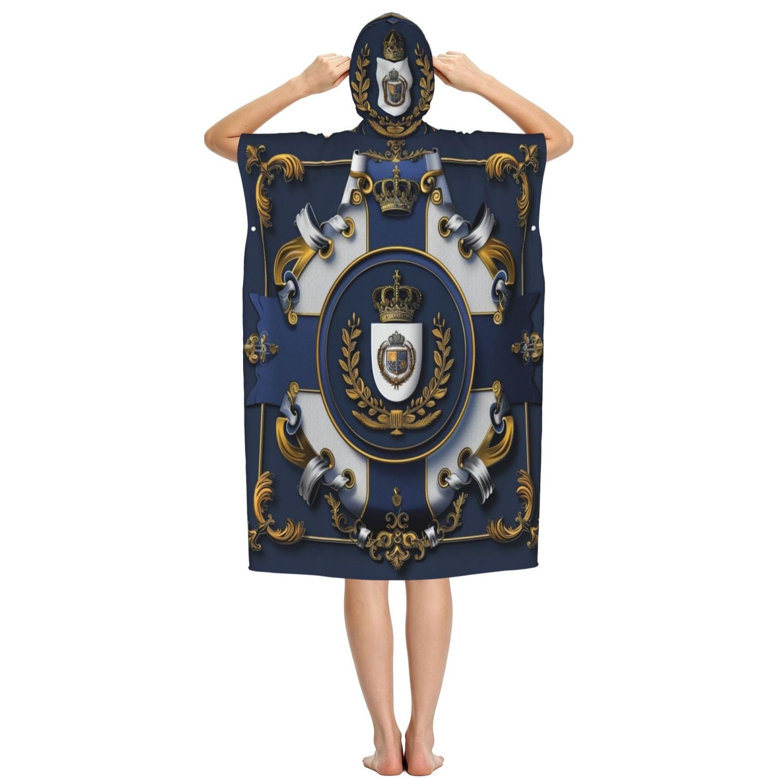 Poncho de plage à capuche pour adulte Motif drapeau de la Sarre 109 x 89 cm