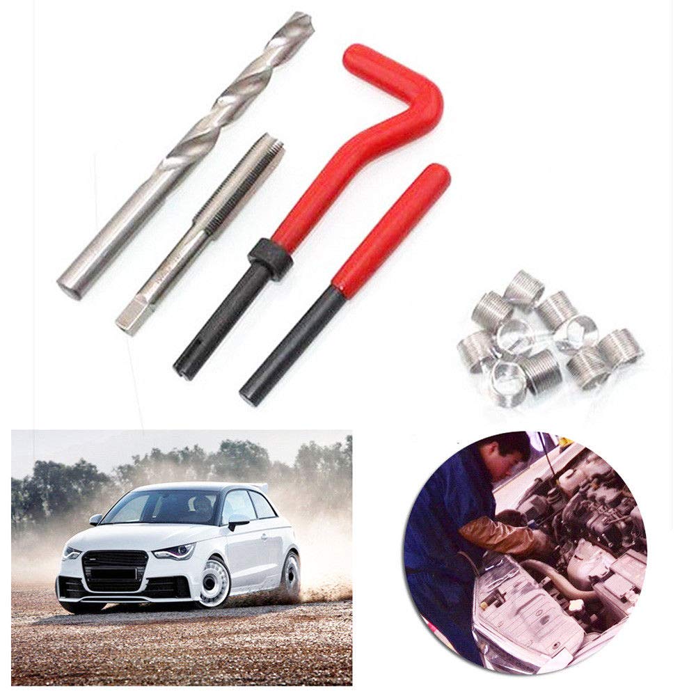 Kit Riparazione Filettature Helicoil YUENFONG 131 Pezzi – M5 M6 M8 M10 M12, Con Inserti Filettati, Maschi, Punte E Rompigetto