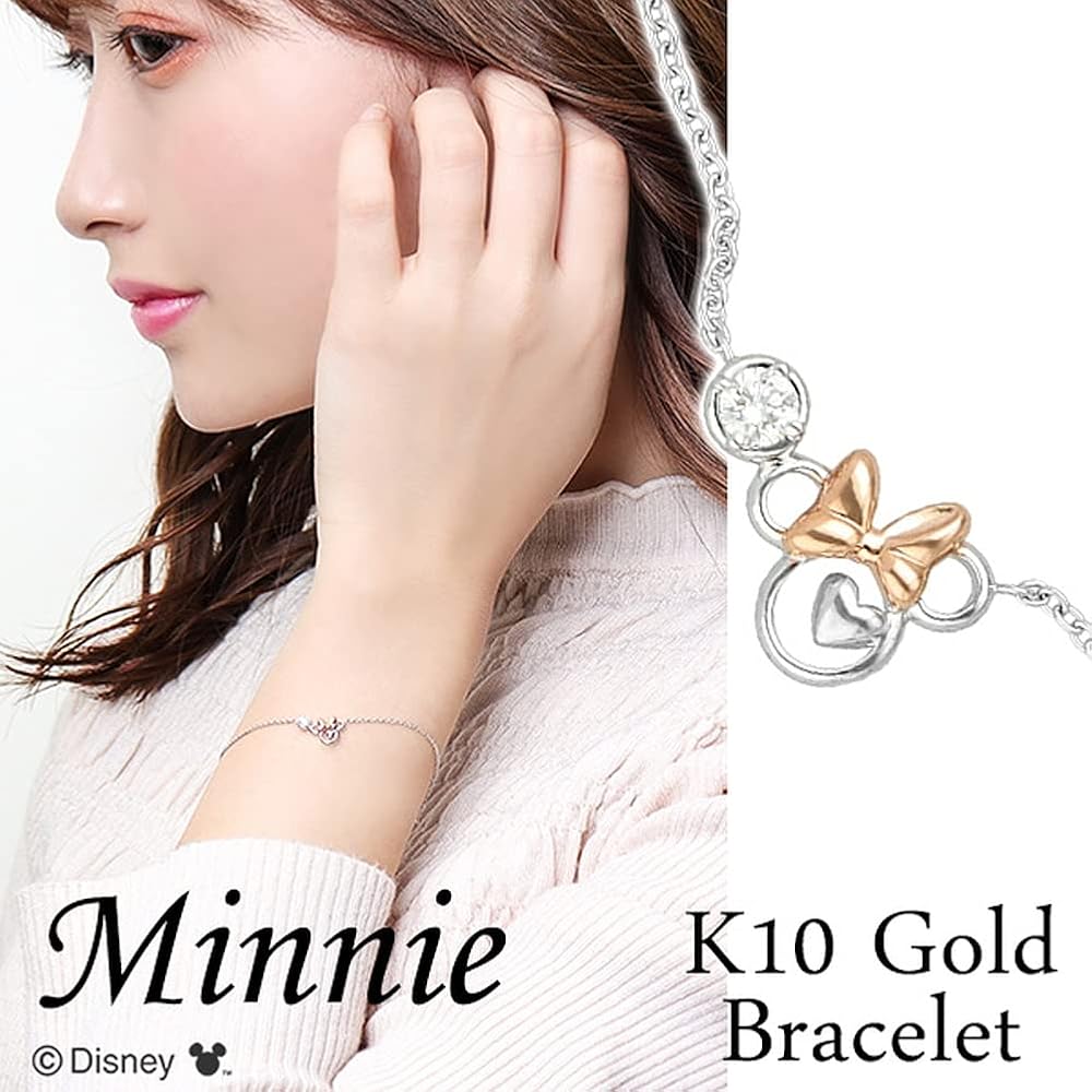 ディズニー ハートブレスレット】K10PG 10金ピンクゴールド ミッキー