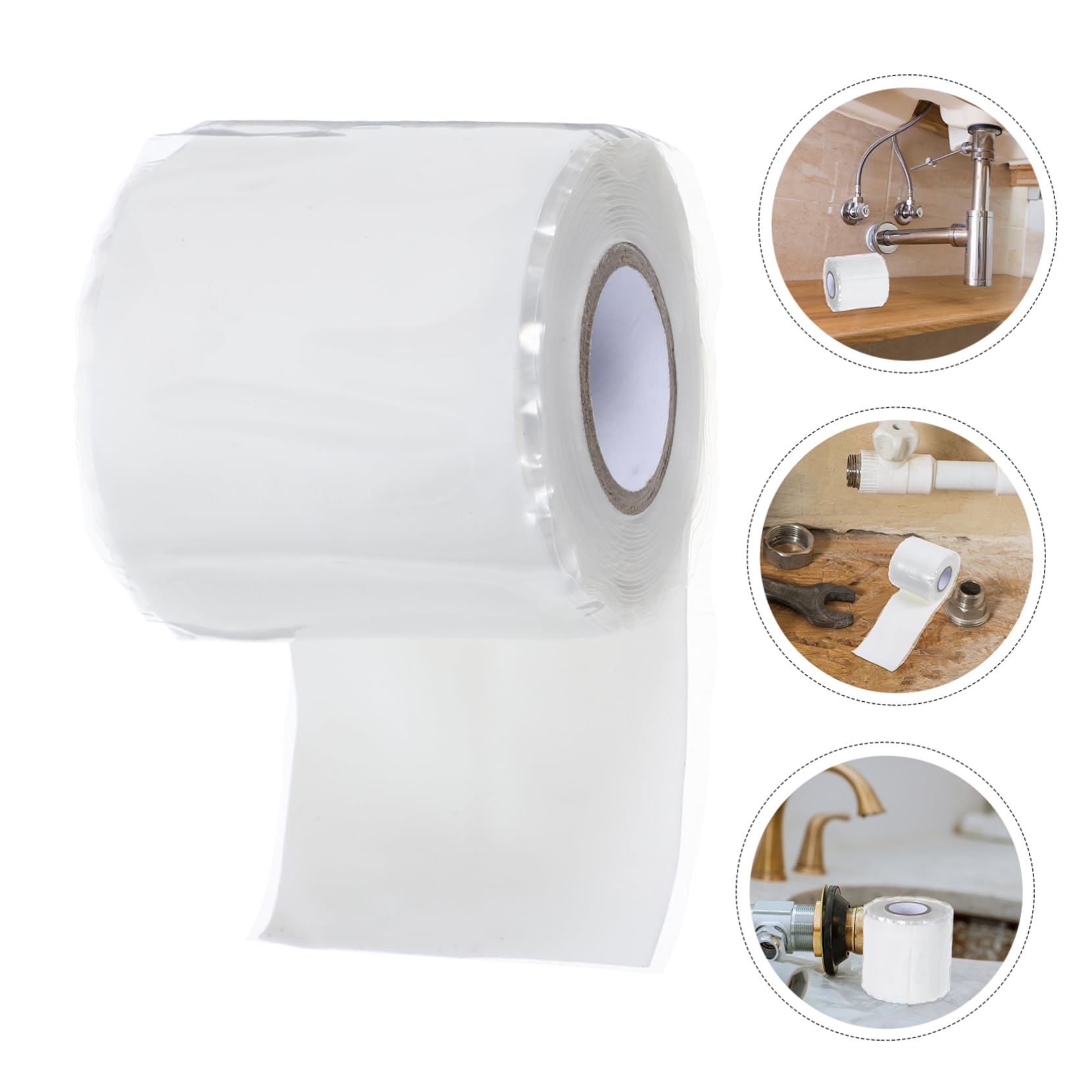 nastro isolante, 1 rotolo di gomma siliconica autoadesiva professionale for la sigillatura tubi e riparazioni elettriche(White)