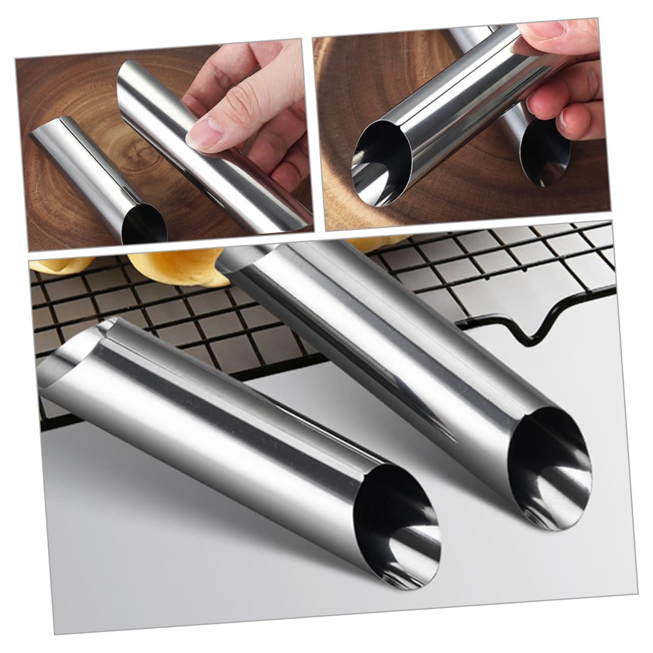 ABOOFAN 30pcs Stainless Steel Cream Horn Molds for Baking Tubular Pastry Reusable and Easy Croissants and Puff Pastry Treats