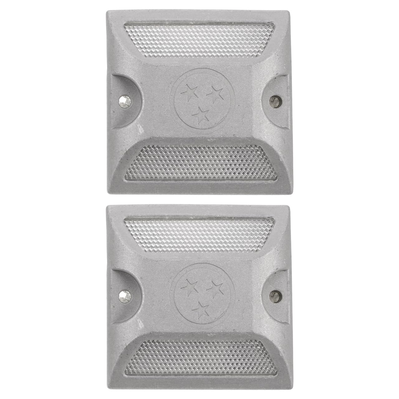 Happyyami Reflective Road Markers 2Pcs Cast Aluminum Outdoor Driveway Reflectors for Enhanced Night Visibility Easy Installation Durable Pavement Safety Studs for Sports Fields