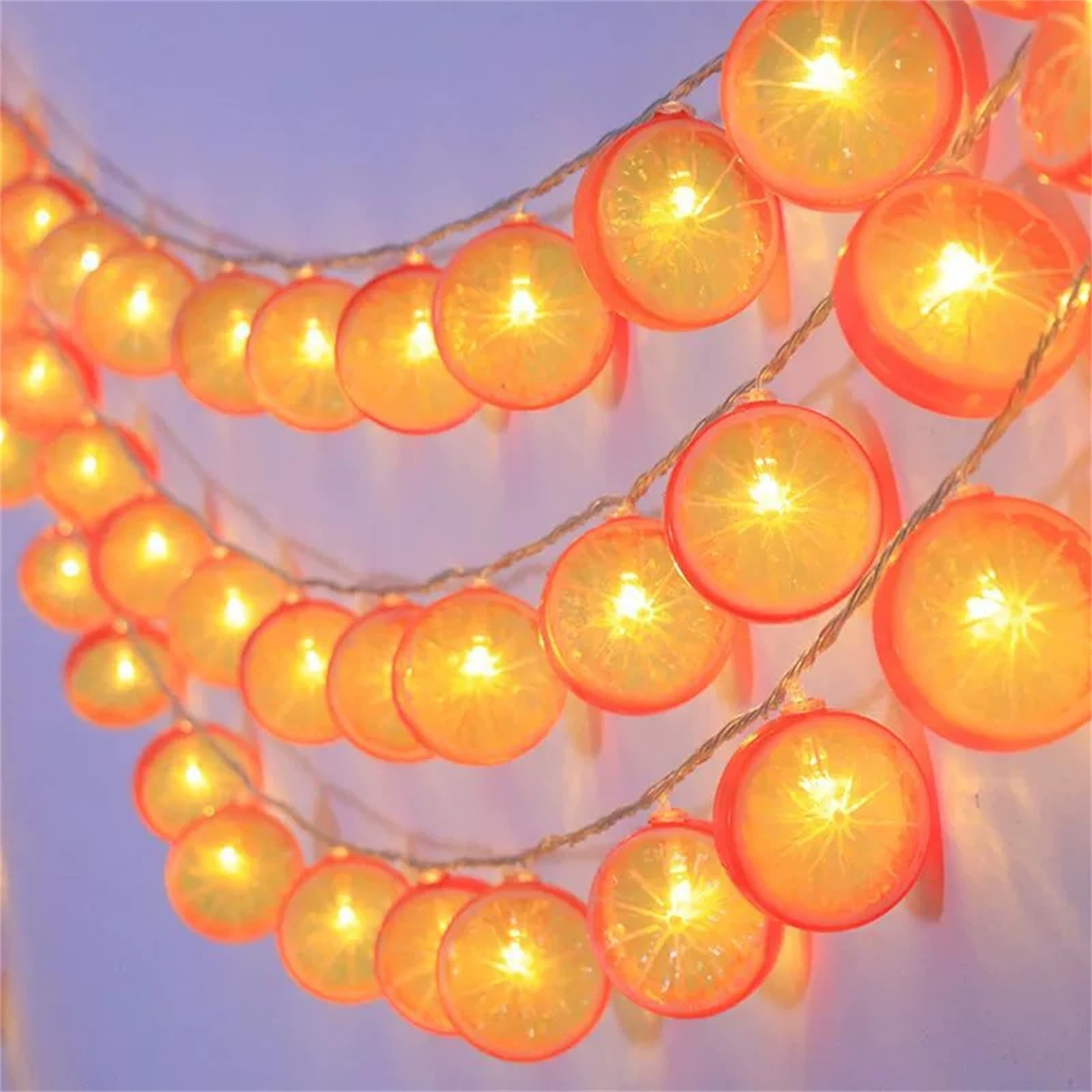 FANSU Fruit Pattern LED Garden Lights, 8 Modes Indoor/Outdoor Solar String Lights, Solar Lights Outdoor Garden, for Patio Yard Home Christmas Parties Wedding Decorations (Orange,5m/20 LED)