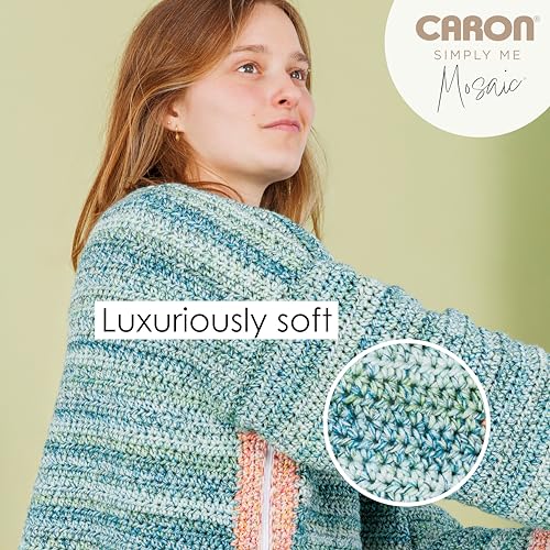 Image of Caron Simply Me Mosaic Yarn for Crocheting & Knitting, Overcast, 2-Pack | #5 Bulky Yarn, 62% Acrylic, 20% Nylon & 18% Wool, Multicolor Yarn for Crochet, Knitting and Crafts, 173yd, 140g /5oz per skein