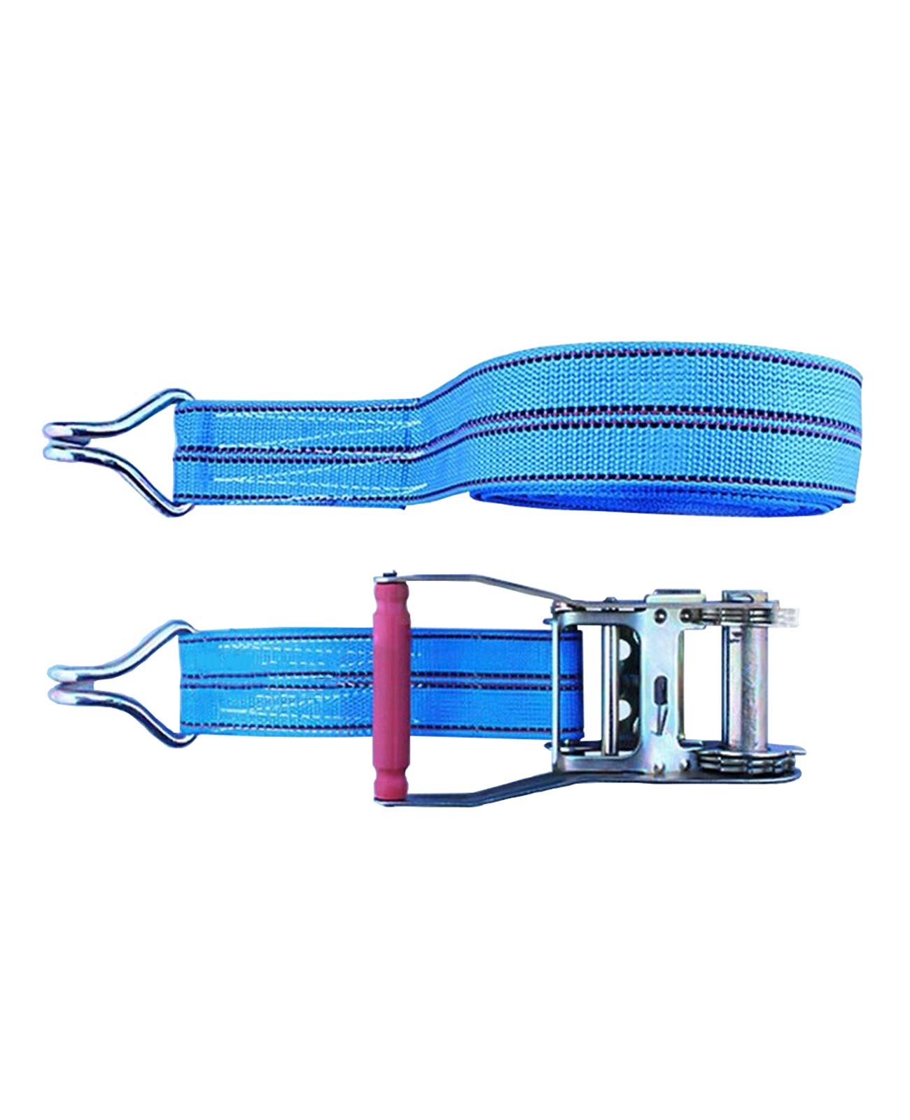 Correas de amarre con trinquete, 1 marco de acero con 2 ganchos de acero y 1 cincha, correas de amarre con trinquete de 5,5 cm de ancho, carga de 5 toneladas, fácil de operar, ahorra tiempo y esf