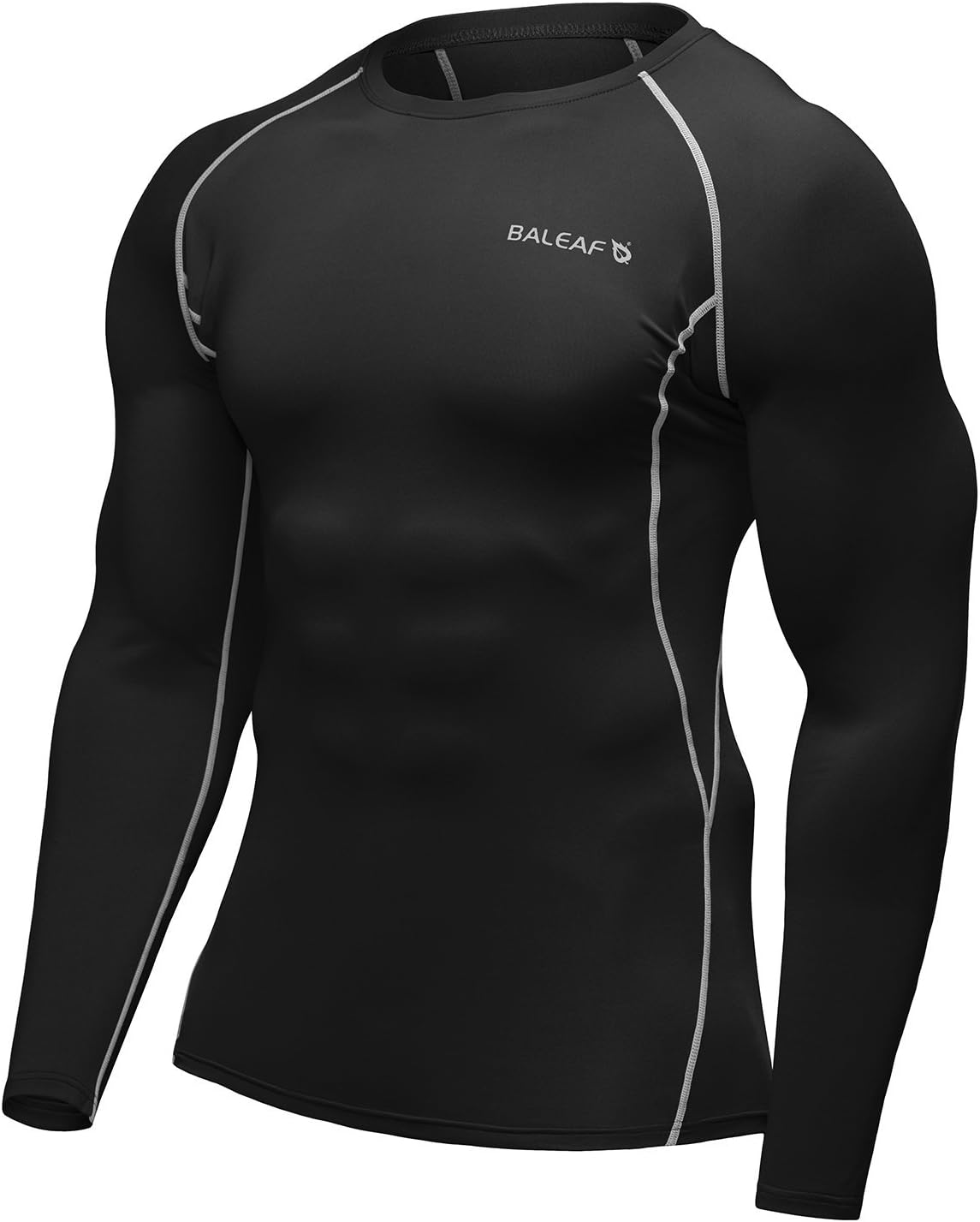 BALEAF Men's Cool Dry Skin Fit Long Sleeve Compression Shirt Color Grey Size L