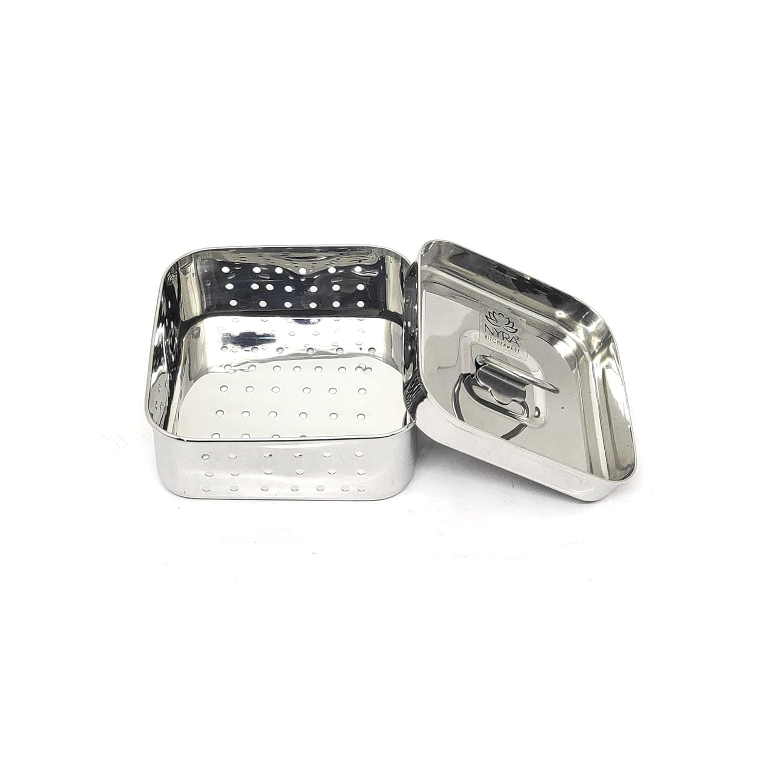 Nyra® Stainless Steel Square Shape Paneer Maker/Tofu Press Mould with Lid – Cheese & Paneer Maker - Small (300 ML Capacity)