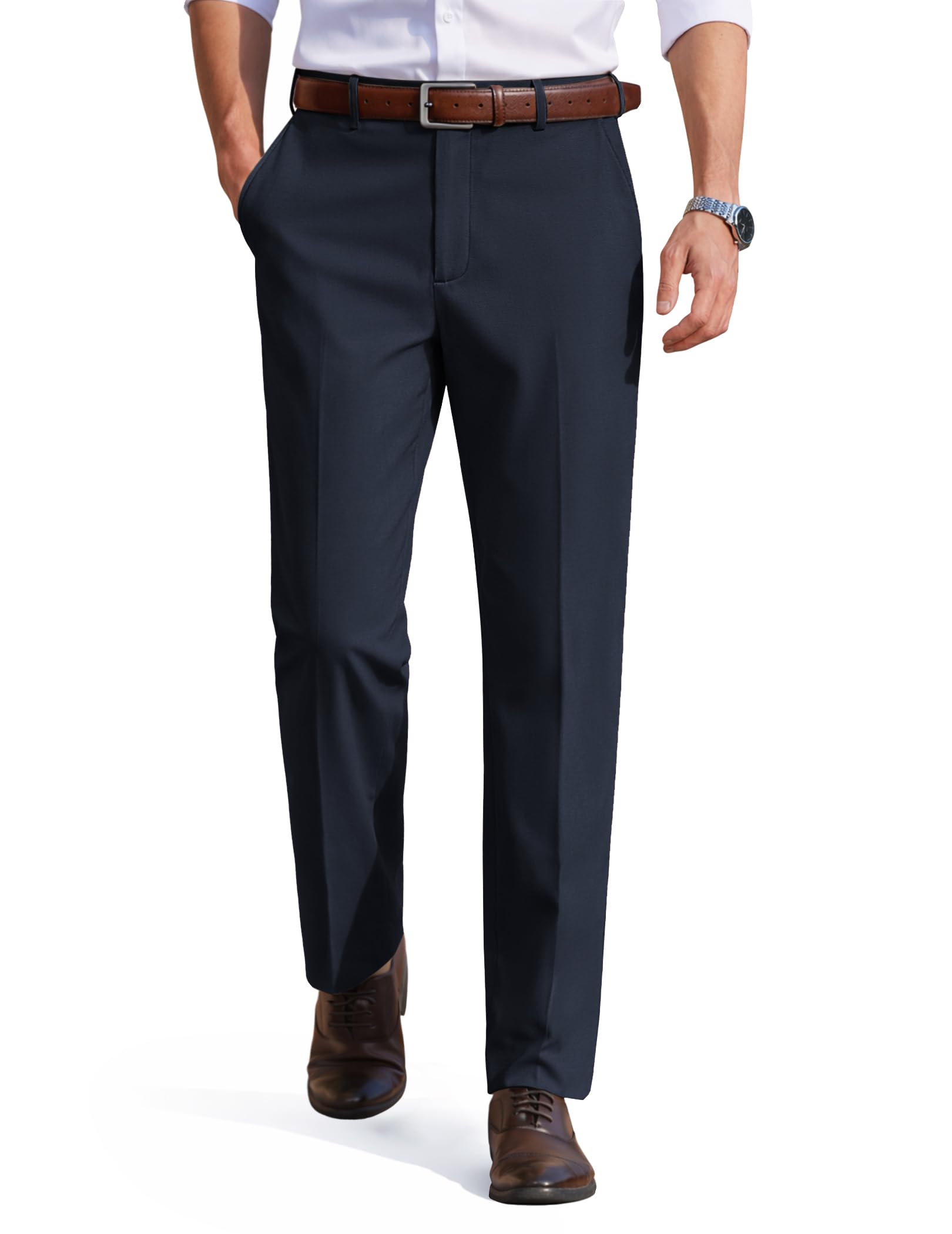 COOFANDY Mens Dress Pants Formal Slacks Classic Fit Flat Front Pants Business Casual Slacks
