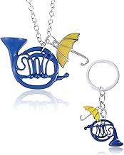 LICHUANUK 2 PCS French Horn Keychain, How I Met Your Mother, Enamel Keyring Blue Horn Umbrella Pendant, Gifts for Parents, Birthday Gifts, Holiday Gifts, blue