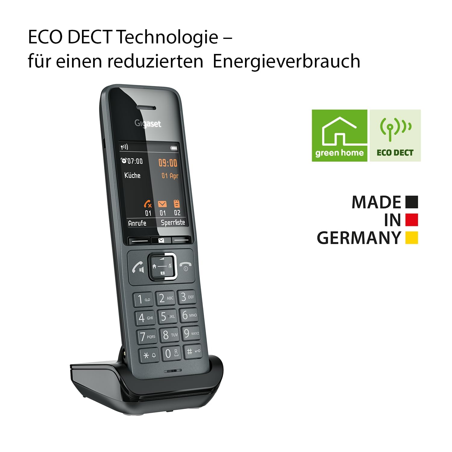 Gigaset Comfort 520HX Duo - 2 telefoni DECT con vassoio di ricarica - Compatibile con Fritzbox, telefono cordless per router e base DECT, nero di titanio [Compatibile in DE, IT, FR, NL, BE, Che