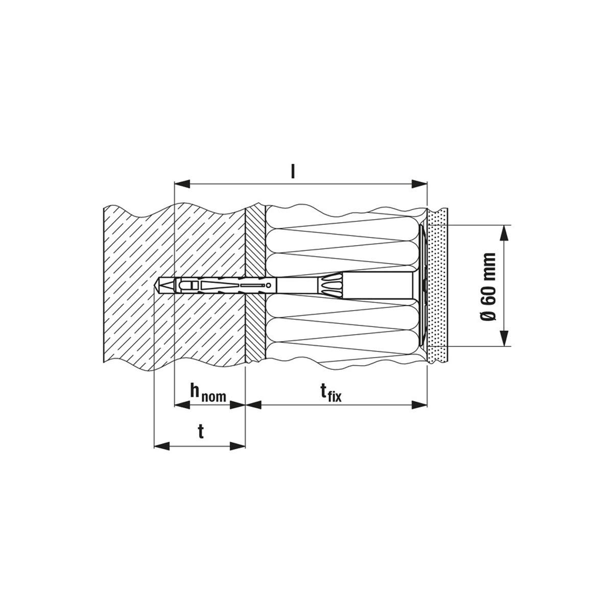 Fischer Tassello FIF-PN 8/100, Fissaggio a Percussione ad Alte Prestazioni per Sistemi Compositi di Isolamento Termico Esterno con Spina Fibrorinforzata, 100 Pezzi per confezione,546805