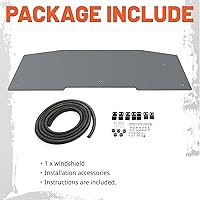 Vista 7 de Kojem Parabrisas trasero compatible con Can-Am Defender HD 5 HD 8 HD 10 MAX Smoke Back Wind Shelter 2016-2023 parabrisas panel trasero