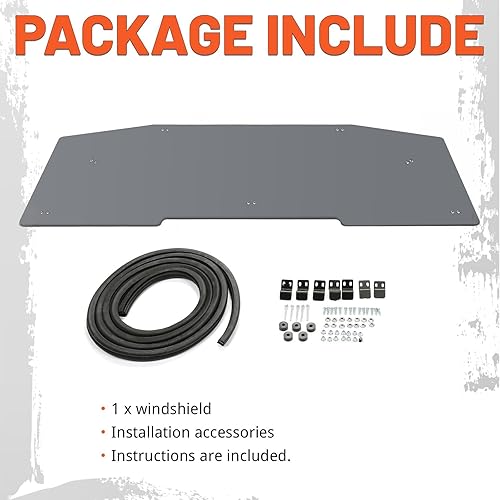 Miniatura 7 de Kojem Parabrisas trasero compatible con Can-Am Defender HD 5 HD 8 HD 10 MAX Smoke Back Wind Shelter 2016-2023 parabrisas panel trasero (ver lista de