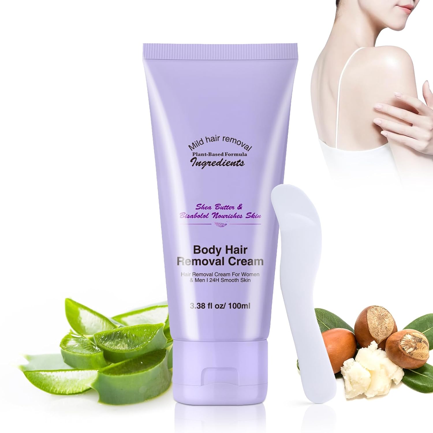 Gentle Body Hair Removal Cream with Spatula Applicator, Face & Body Gentle Painless Hair Removals Cream Kit, Face & Body Hair Removers Creams for Unisex Gentle Body Hair Removal Cream with Spatula Applicator, Face & Body Gentle Painless Hair Removals Cream Kit, Face & Body Hair Removers Creams for Unisex