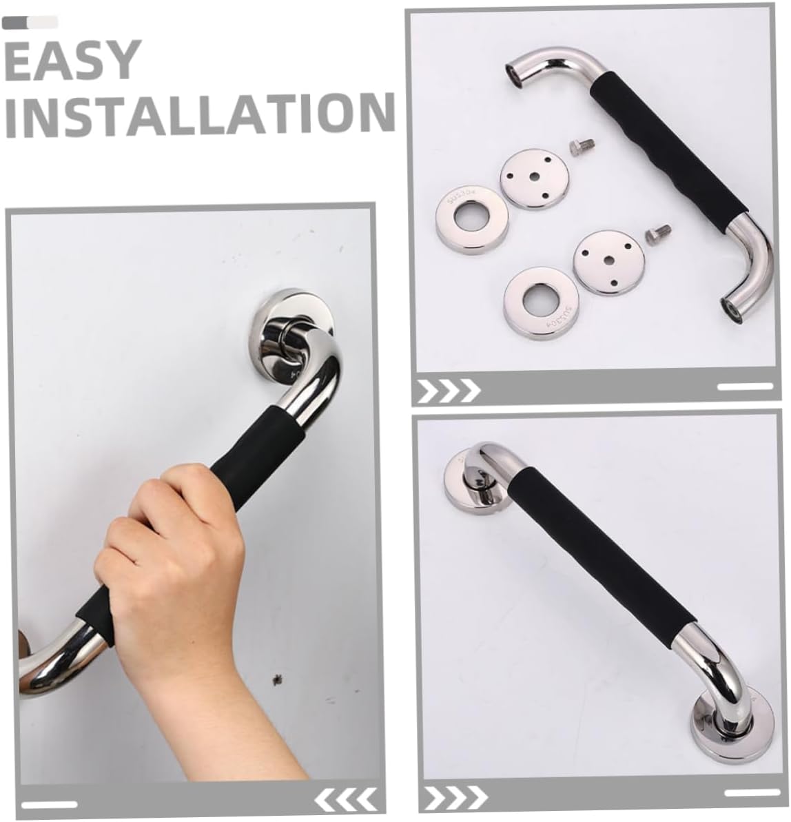 2pcs 43.5cm Stainless Steel Grab Bars Anti-Slip Bathroom Safety Handrails for Elderly and Children Shower and Toilet Use Sturdy Support Bars