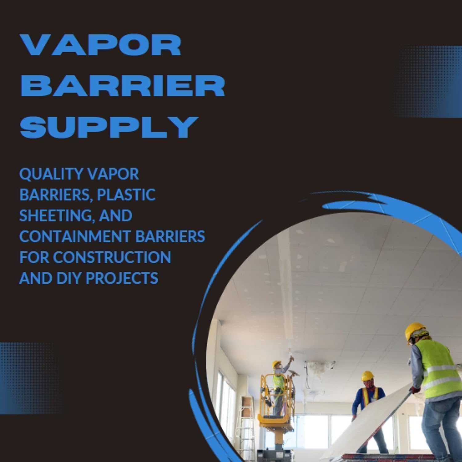 10 Mil Flame Retardant Plastic Sheeting - Blue Vapor Barrier, Thick Plastic Sheeting, Flame Retardant, Heavy Duty Polyethylene Film, Drop Cloth Covering for Crawlspace, Basement (36" x 100')