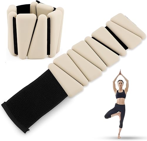 Juego de 2 pesas ajustables para muñeca y tobillo (1 libra cada una), para mujeres y hombres, para correr, correr, caminar, yoga, danza, pilates,