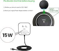 Vista 2 de Power Cord Replacement for Alexa Dot 4th Gen/3rd Gen/5th Gen 2022, Show 5 2nd Generation 2021 Speaker, 15W Charger Adapter