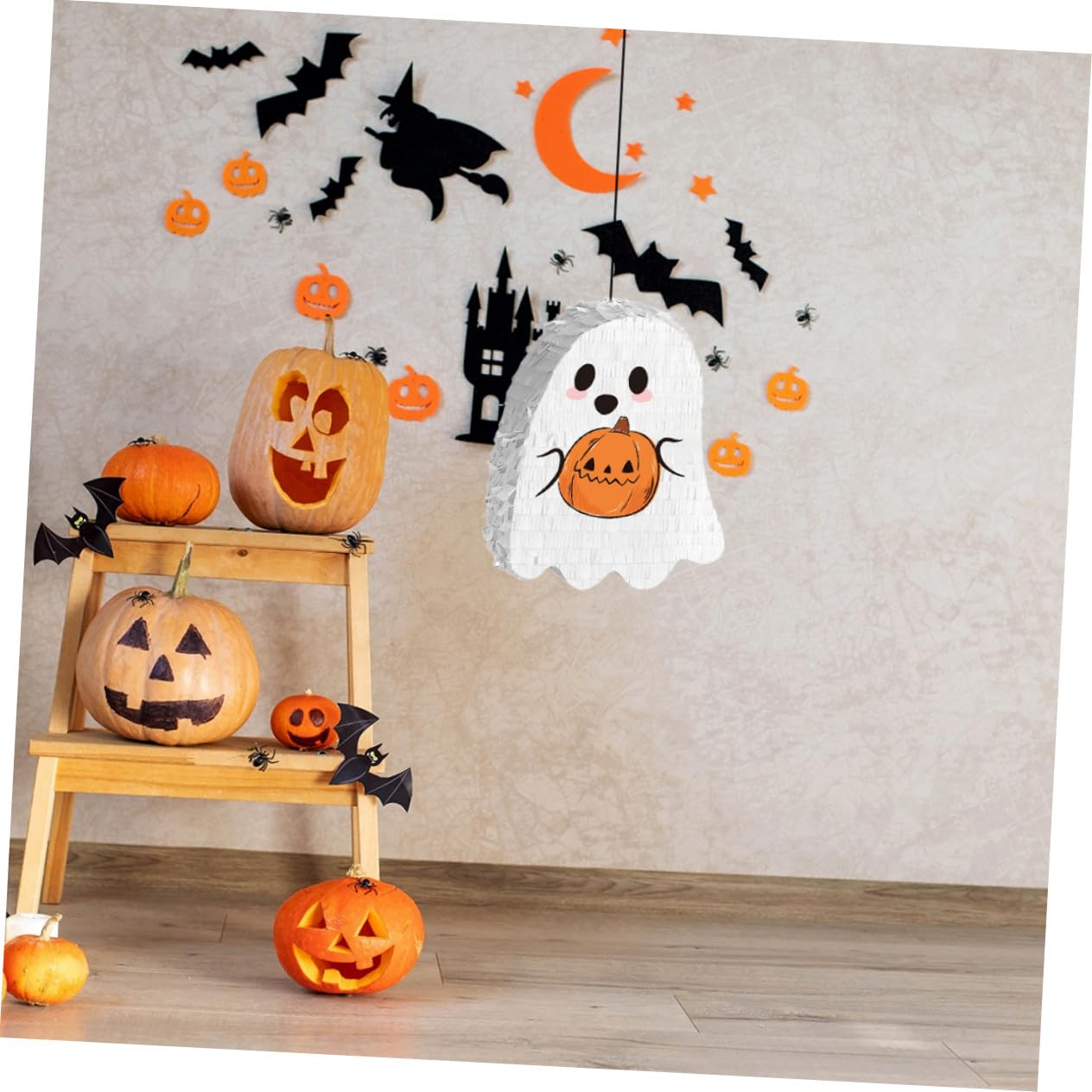 Halloween Pinata z Wiszącym Duchem Wytrzymała Piñata Słodycze Do Dekoracji Imprezowych Wielofunkcyjna Dekoracja Halloweenowa Do Wnętrz i Zewnątrz