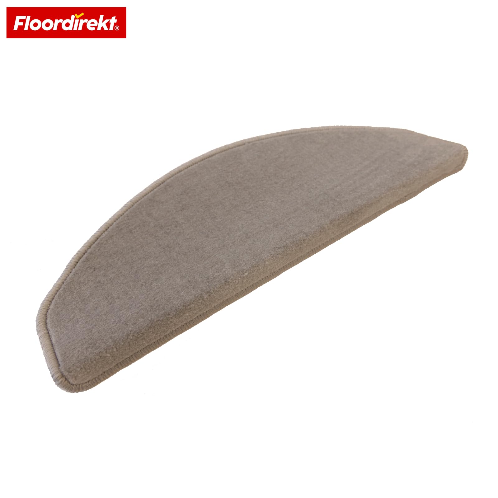 Floordirekt Treppenstufen Matten Wien Silbergrau – 1 Stück, halbrund 25×65 cm – rutschfest & selbstklebend – Treppenteppich Schutzmatten für sicheren Tritt