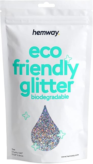 Hemway Biodegradable Glitter Eco Friendly - 100g/3.5oz Bio Cosmetic Safe Sparkle Vegan for Face Eyeshadow Body Hair Festival Makeup Craft - Chunky (1/40" 0.025" 0.6mm) - Silver Holographic