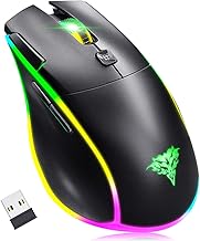 BENGOO KM-2 Wireless Gaming Mouse, Computer Mouse USB Wireless Mouse with 7 Programmed Buttons 3 Adjustable DPI RGB Backlits Rapid Fire Button, Ergonomic Optical Gamer Mice for Windows PC Mac