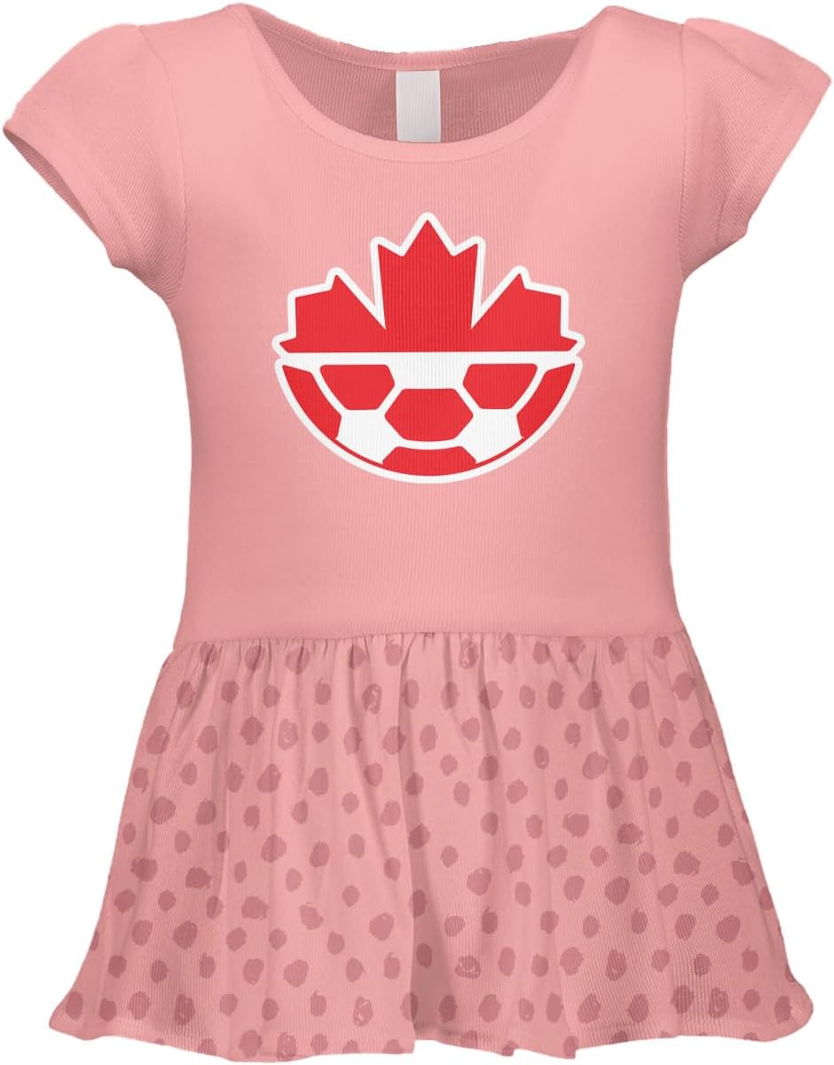 Haase Unlimited Canada Soccer Canadian Futbol Badge Infant/Toddler Baby Rib Dress