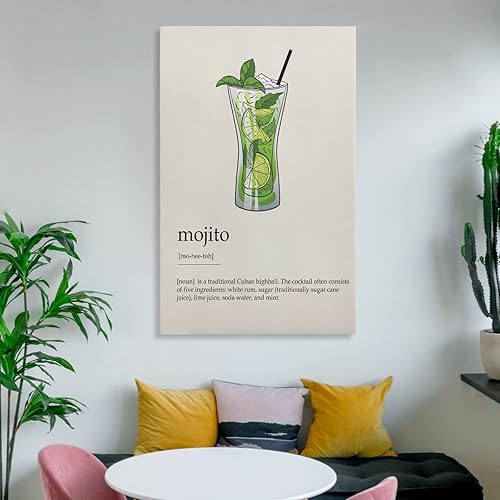 Miniatura 6 de Mojito - Póster de arte de cóctel, póster de bebida Mojito, póster de bebida, póster de arte de pared de Mojito y arte de pared, póster moderno de