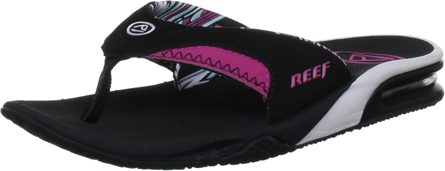 Amazon.com | Reef Women's Sandals, Fanning, Black, 5 | Flip-Flops