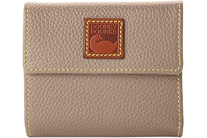 Pebble Grain Small Flap Credit Card Wallet in Taupe
