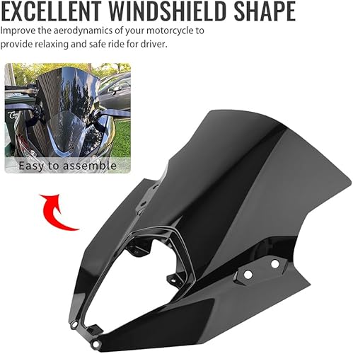 Miniatura 3 de GZYF Winds n Protector Deflector de viento Parabrisas Carenado de plástico negro para Kawasaki ER6F Ninja 650 EX-650 2020 21 22 2023