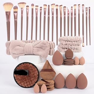 Pink - Juego de brochas de maquillaje profesi...