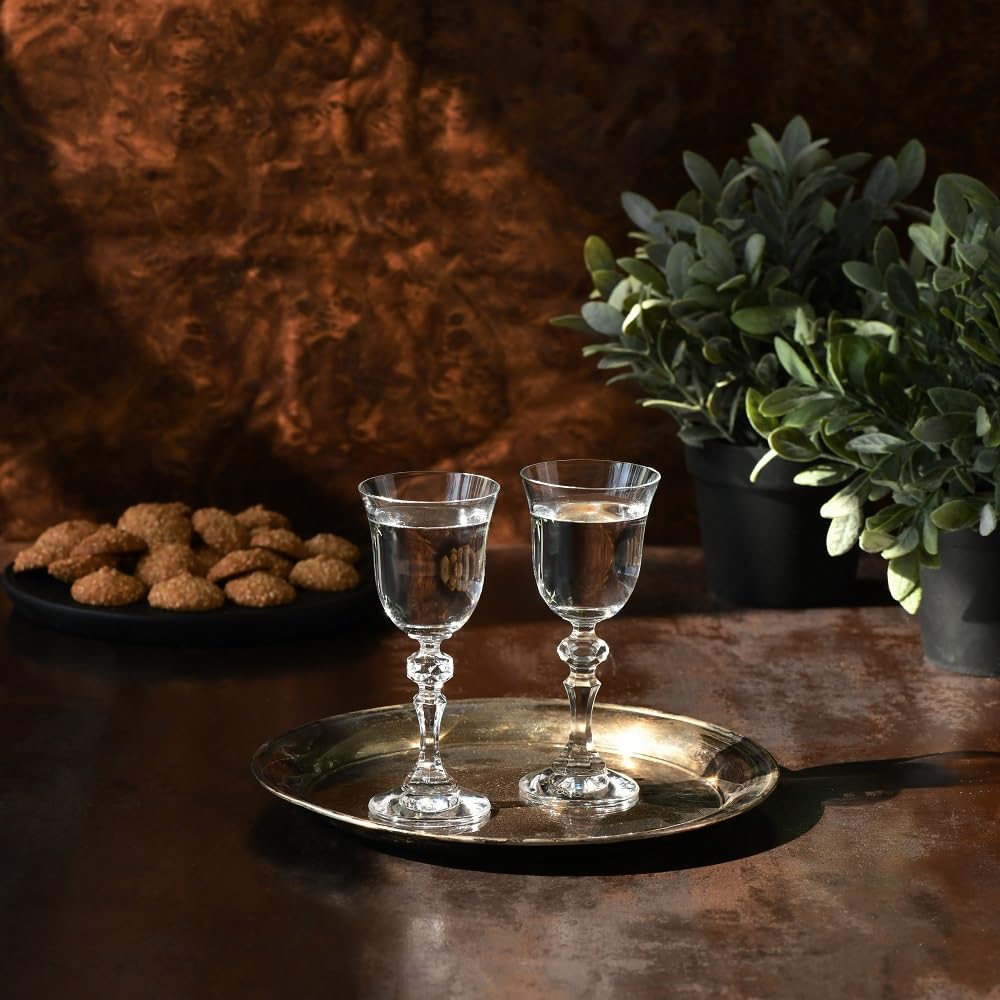 Krosno – Copas para Vodka, Shots y Licores 60 ml – Juego de 6 unidades – Colección Krista – Cristal sin Plomo – Diseño Clásico y Acabado Elegante