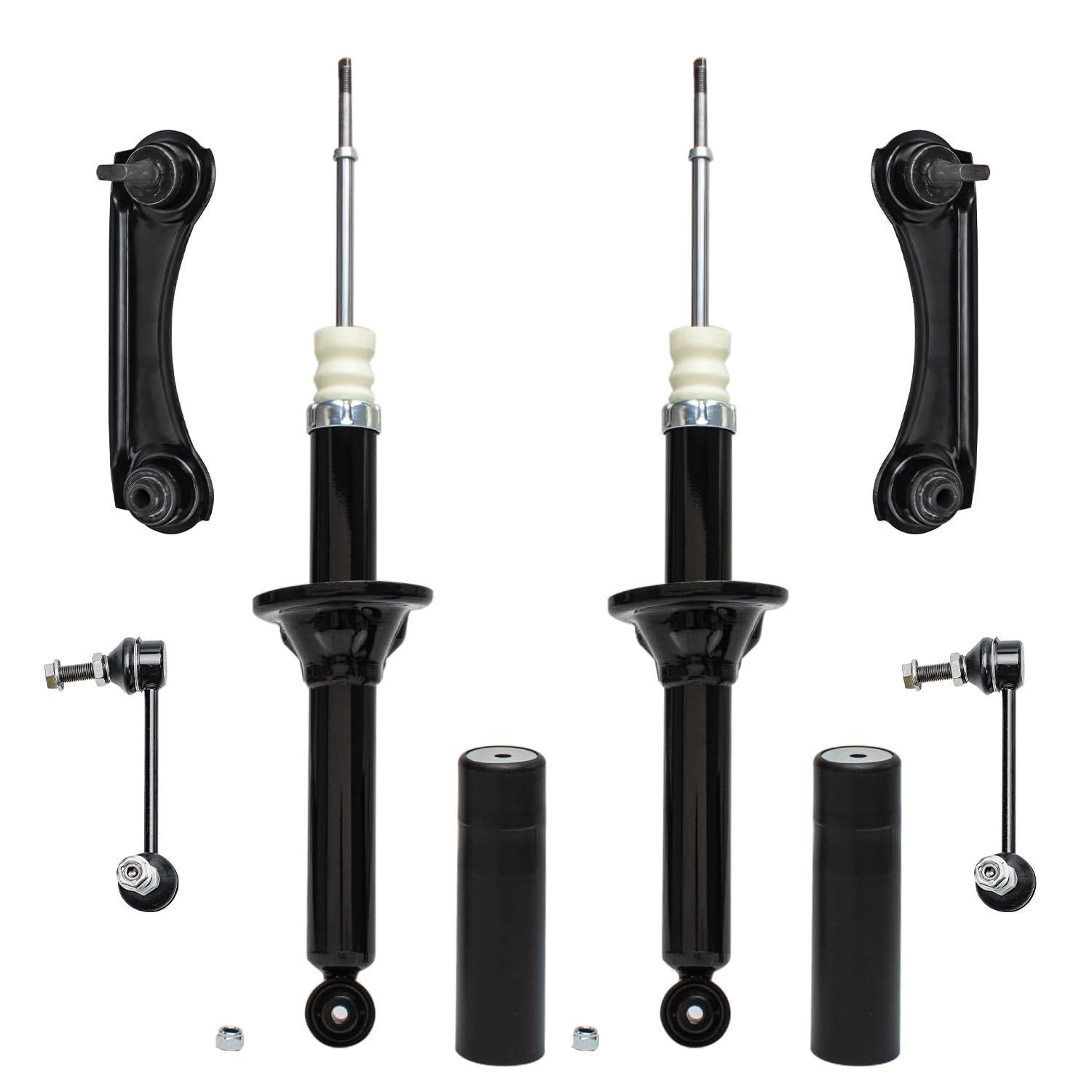 Detroit Axle - Rear Suspension Kit for 1997-2001 Honda CR-V, 2 Shock | Absorbers &amp; 2 Upper Control Arm Assembly &amp; 2 Sway Bar End Links 1998 1999 2000 Replacement Suspension Shock Strut