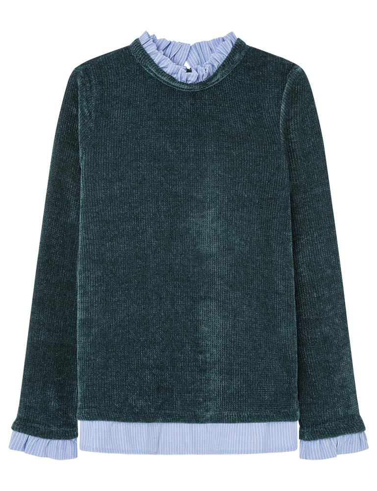 Maglione Donna Springfield | In Chenille A Due Materiali | Scollo Rotondo E Maniche Lunghe - Foto 7
