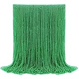 JOYIN 120 PCS Mardi Gras Beads Necklace, Green Bead Necklace Metallic Colors Necklaces Set for Mardi Gras Party Favors Supplies, Costume Accessories, Masquerade Decorations
