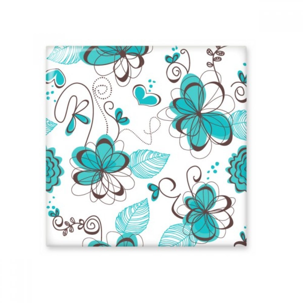 DIYthinker Modern Art Aquamarine Flowers Plants Drawing Ceramic