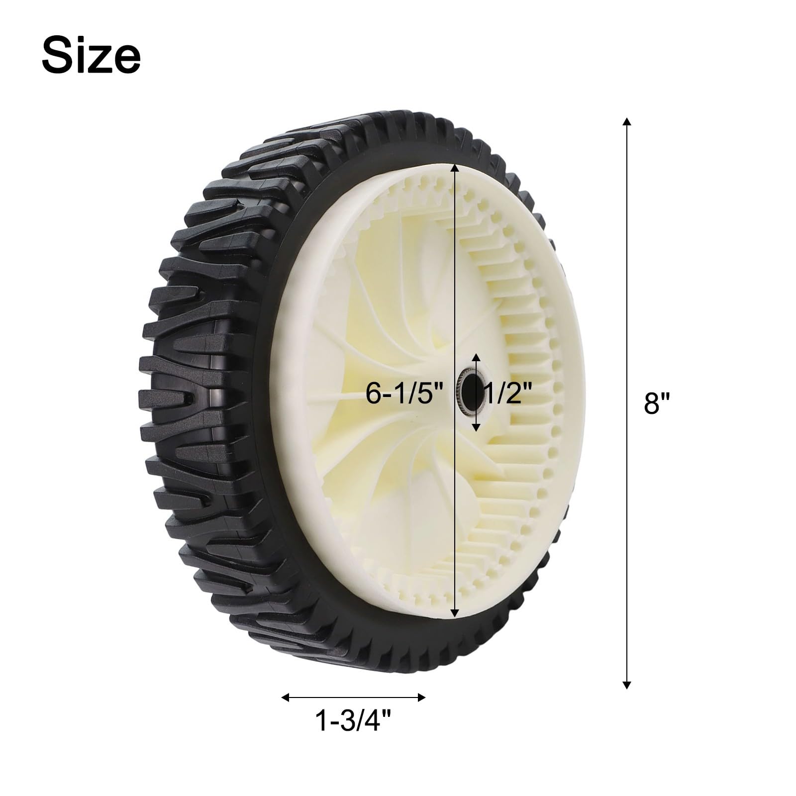 EasyByMall Ruedas delanteras de 8 pulgadas para cortacésped Craftsman autopropulsadas de 22 pulgadas, piezas de repuesto de 53 dientes compatibles con 194231X460 401274X460