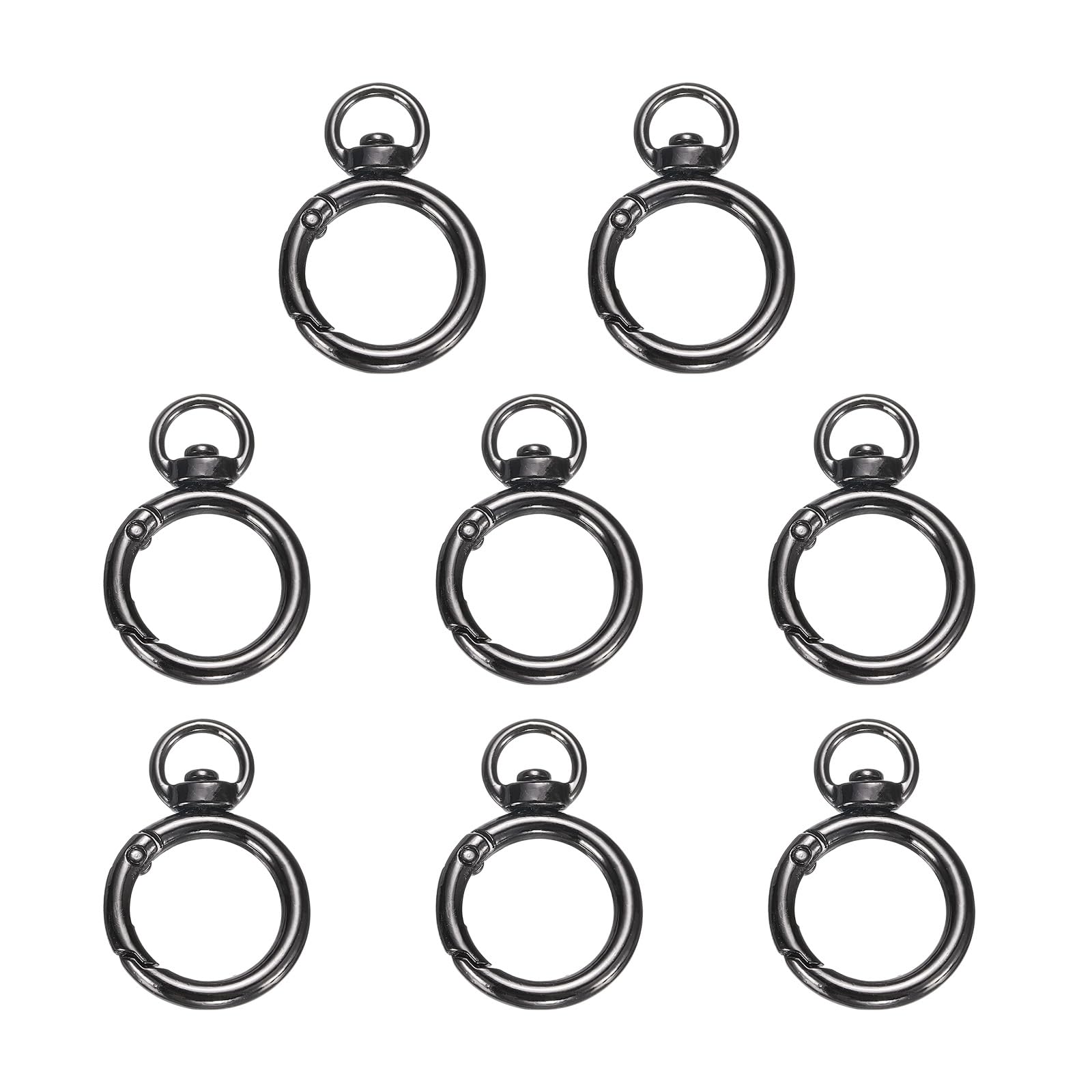 HARFINGTON Metal Spring O Ring Clips Snap Buckle Keyring