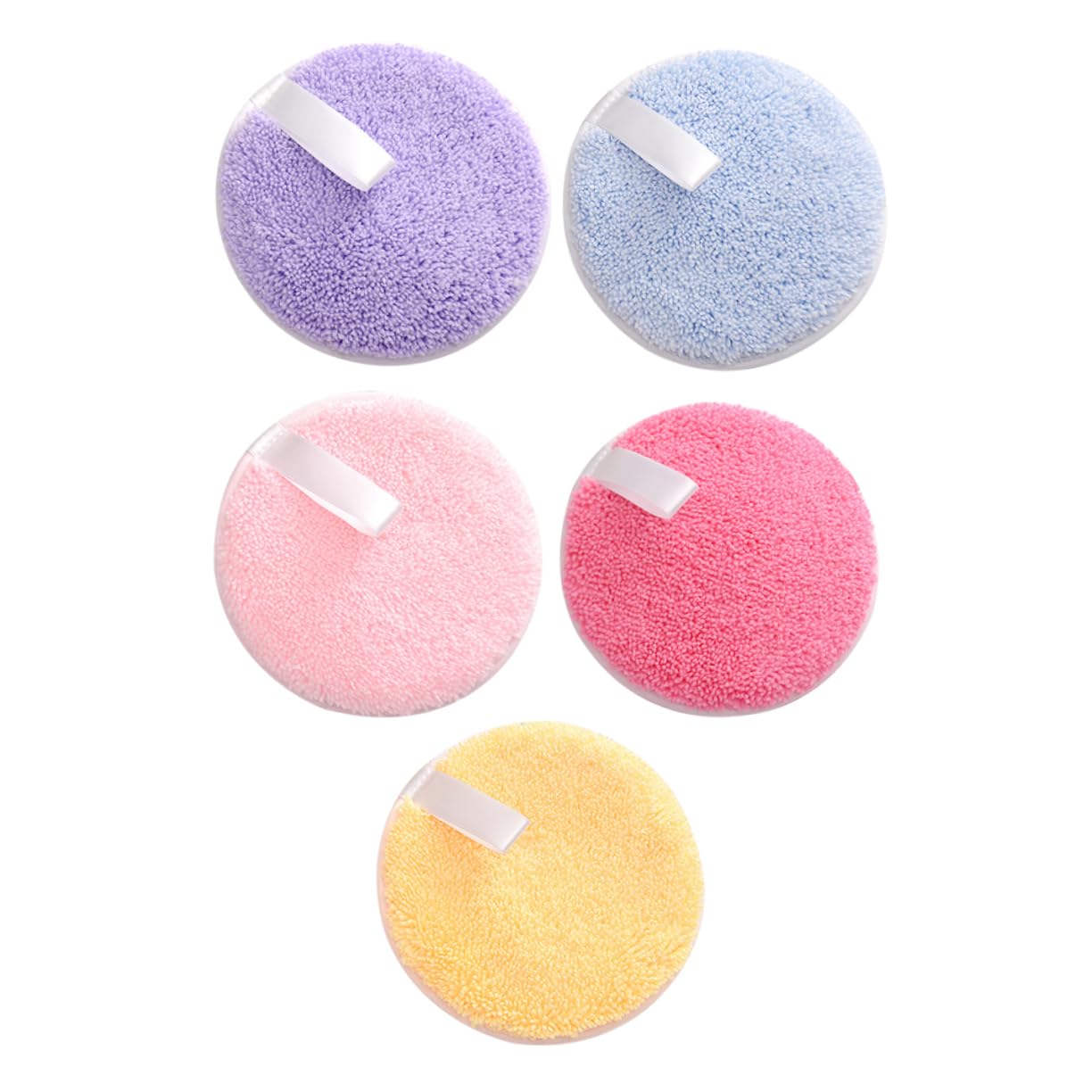 Mikinona Makeup Sponge Set 5pcs Rounded Face Powder Applicators Exfoliating Cleansing Pads
