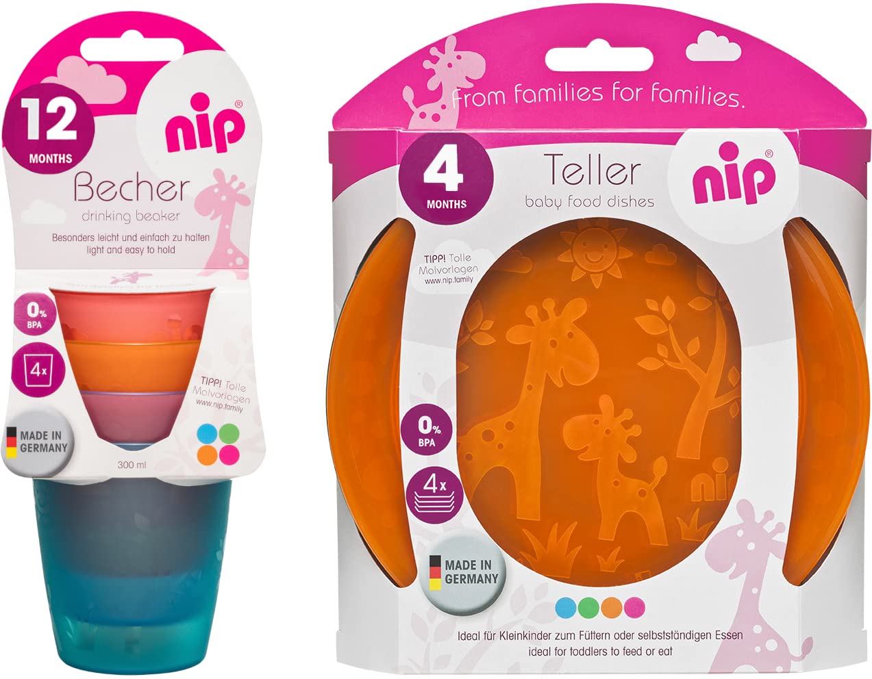 Assiettes enfant de qualité allemande NIP : lot premium de 8 pièces durables