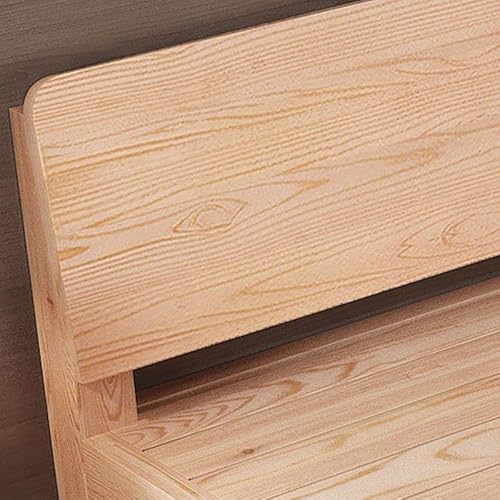 Craftthink Scandinavian Solid Wood Bed Frame With Rectangular Headboard In Natural For Bedroom Boys Girls- Queen (Panel Single Bed) #TOP5