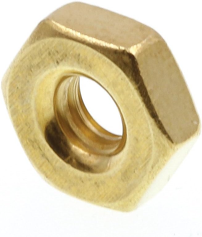 Prime-Line 9074116 Machine Screw Hex Nuts, #8-32, Solid Brass (50 Pack)
