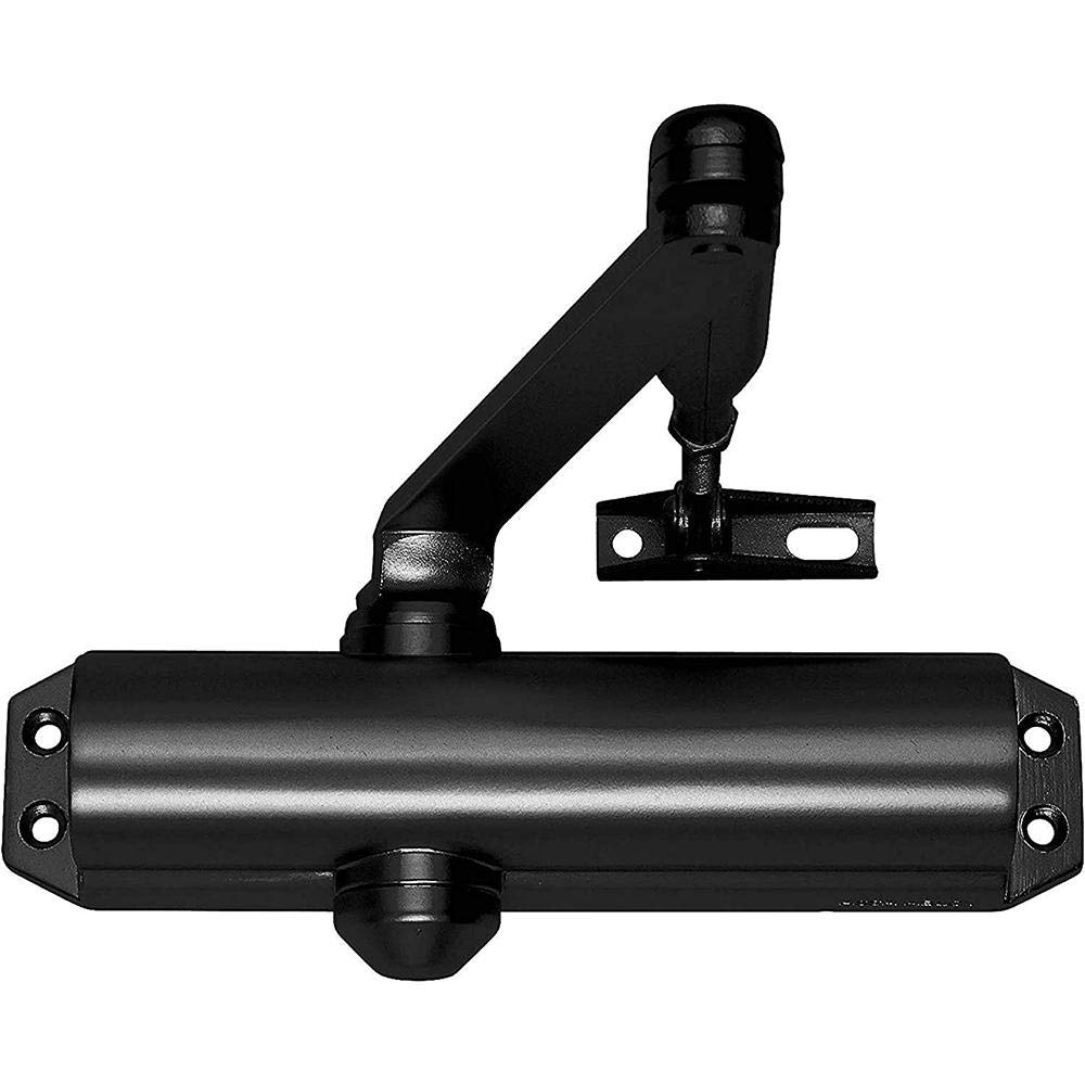 TESA DC120 Ferme-Porte, en 4, jusqu'à 80 kg, Bras articulé, Noir RAL 9005, Montage en Surface, Vitesse de Fermeture et à-Coup Final réglables