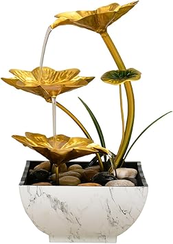 Tabletop Fountain Creative Desktop, Small Circulating Water Fountain Decoration, Living Room, Home Decoration, Handicrafts, and Financial Attraction Tabletop Water Fountain White