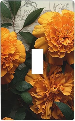 Cubiertas de interruptor de luz de palanca individual, placa de pared de caléndula para interruptor de palanca individual, placa de pared decorativa