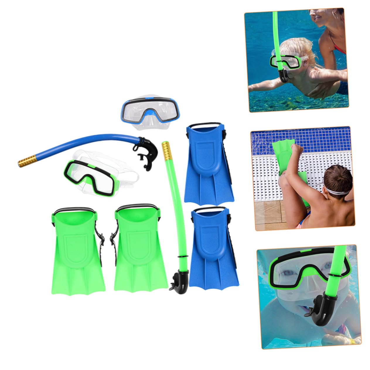 Healifty Gafas de Buceo Máscara de Snorkel para Equipo Compacto y Ligero Aletas Cortas para Nadar Snorkel para Principiantes