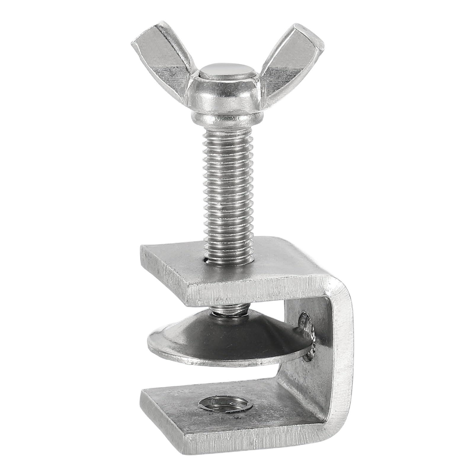 sourcing map 304 Stainless Steel C Clamps 20mm Square Mini Tiger Clamp Adjustable Heavy Duty Metal U Clip with Butterfly Screws for Woodworking Welding Mounting, Silver
